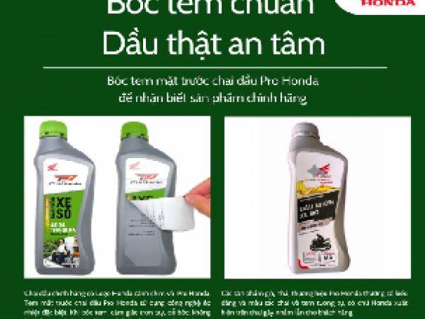 Cảnh Báo Hàng Giả, Nhái Thương Hiệu Dầu Nhờn Pro Honda 