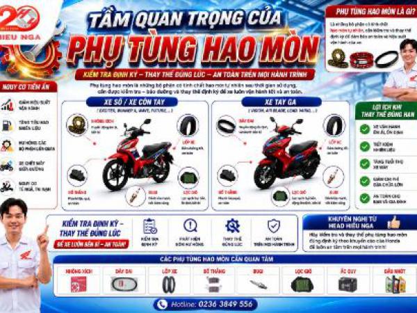 ⚠️ PHỤ TÙNG HAO MÒN – NHỎ NHƯNG QUYẾT ĐỊNH ĐỘ AN TOÀN CỦA XE!