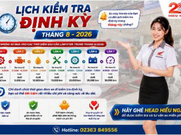 NHẮC LỊCH KIỂM TRA ĐỊNH KỲ – YÊU XE LÀ CHĂM XE ĐÚNG HẸN! 